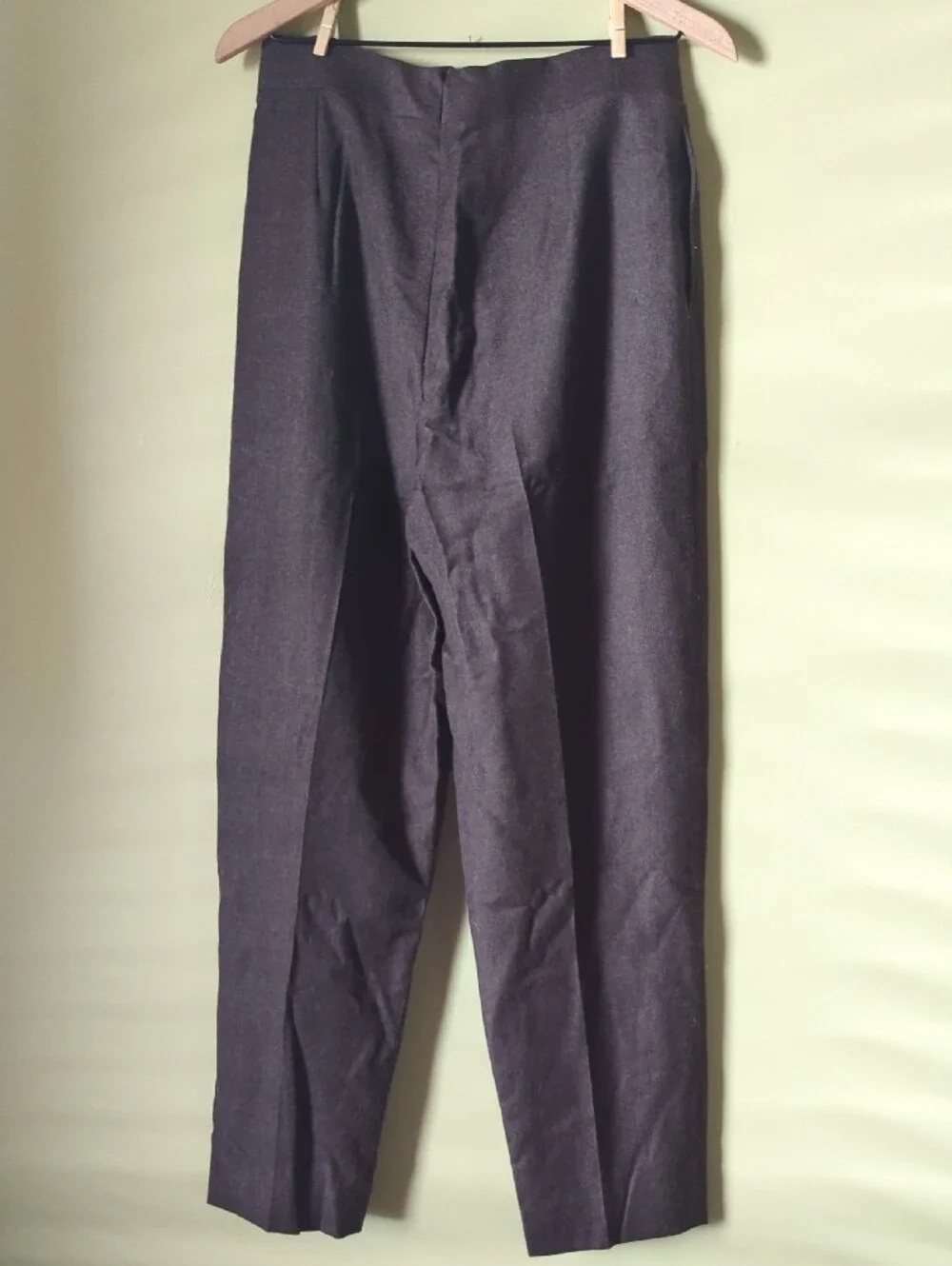 Vintage Women's Brown-Gray Wool Blend Pleated Dress Pants